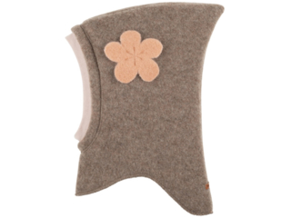 Baby und Kinder Schlupfmütze Bio Wollfleece walnuss Blume