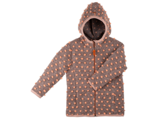 Kinder Jacke mit Kapuze Bio Wollwalk kaschmir-apricot
