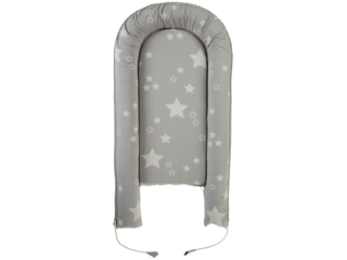 Babynest Bio-Baumwolle, Kapok, Naturkautschuk Stern grau