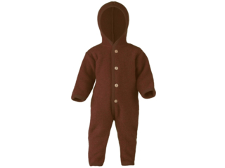 Kapuzenoverall, kbT-Wollfleece, melange-zimt