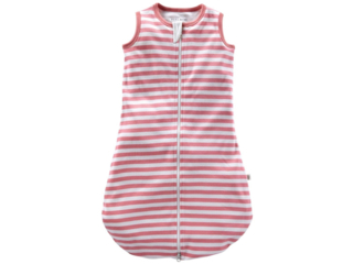 Baby Schlafsack ohne Arm Bio-Baumwolle rosa-off white