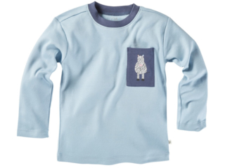 Kinder Langarmshirt Bio-Baumwolle Zebra blau