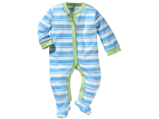 Baby Schlafanzug Bio-Baumwolle weiß-türkis