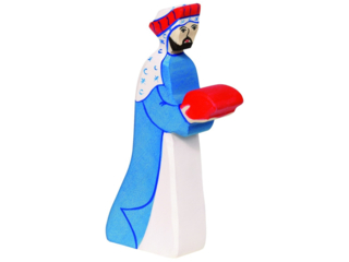Holzfigur "Melchior 2, violett" Schöne Weihnachtszeit