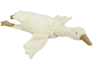 Kinder Körnerkissen Kuscheltier, Bio-Dinkelspelz (kbA), Gans groß weiß