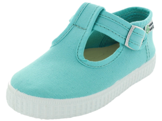 Kinder Schuhe Ballerinas mit Riemchen und Druckknopf mint