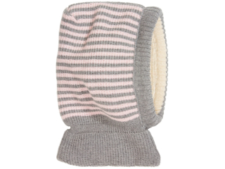 Baby und Kinder Schalmütze grau-rose