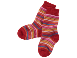 Kinder Socken Schurwolle Rainbow mohn