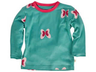 Kinder Langarmshirt Bio-Baumwolle Schmetterling pink