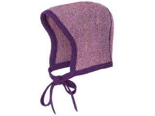 Baby Strickmütze melange-pflaume
