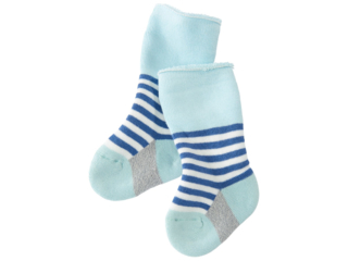 Babysocken Frottee jeansblau-geringelt
