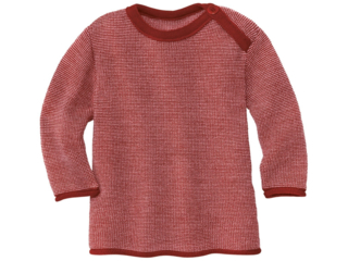 Baby und Kinder Pullover Bio-Merinowolle (kbT) melange-bordeaux-rosé