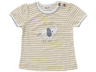 Baby und Kinder T-Shirt senfgelb-geringelt