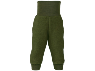 Babyhose, 100% Schurwollfleece (kbT) melange-schilf
