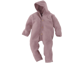 Kapuzenoverall, kbT-Wollfleece, melange-rosenholz