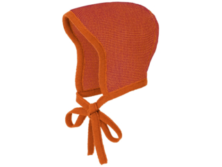 Baby Strickmütze melange-orange-bordeaux