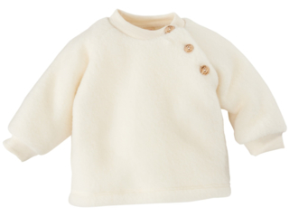 Baby Pullover 100% Bio Schurwollfleece (kbT) weiß