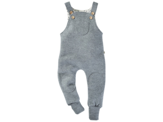 Kinder Latzhose Bio Schurwoll-Walk hellgrau
