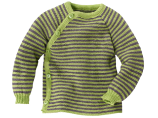 Babyjacke Schlüttli Schurwolle (kbT) apfel-geringelt