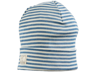 Baby und Kinder Mütze Wolle-Seide jeans-natur
