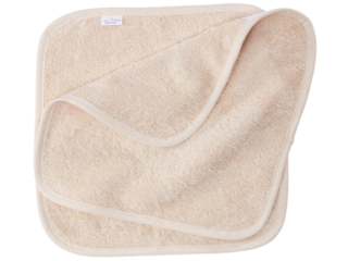 Waschlappen Bio-Baumwolle Frottee, 2er-Set natur