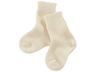 Dicke Baby-Wollsocken natur