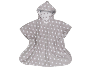 Baby und Kinder Badeponcho Bio-Baumwolle grau-sternchen