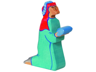 Holzfigur "Balthasar 2, blau" Schöne Weihnachtszeit