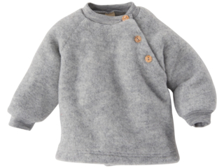 Baby Pullover 100% Bio Schurwollfleece (kbT) melange-hellgrau
