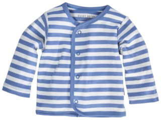 Baby Jacke Bio-Baumwolle blau-off white