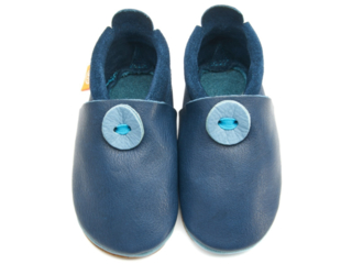 Kinder Lederpuschen Krabbelschuhe Bio-Leder "Amigo" blau