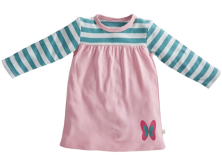 Kinder Kleid Langarm Bio-Baumwolle rosa