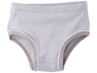 Mädchen Slip Bio-Baumwolle grau-weiß gestreift