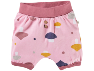 Pumphose Baby kurz Bio-Baumwolle Pilzparty rosa