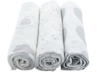 Spucktücher Bio-Baumwolle 3er-Set Grey