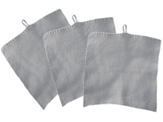 Stricklappen Bio-Baumwolle 3er-Set light grey-melange