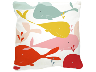 Kissenbezug 40x40 cm Bio-Baumwolle "Wale"