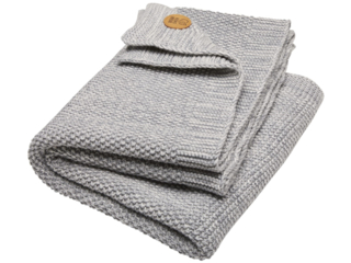 Babydecke Bio-Baumwolle Strick Qualität light grey natur