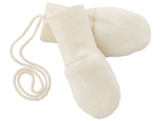 Babyhandschuh, 100% Schurwollfleece (kbT) weiß