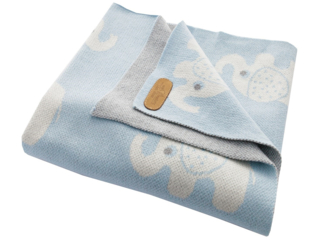 Babydecke Bio-Baumwolle, Elefanten bleu