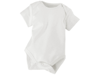 Baby Body Kurzarm Bio Baumwolle weiß