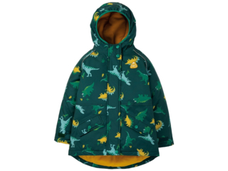 Kinder Regenjacke mit Kapuze, gefüttert, Dino
