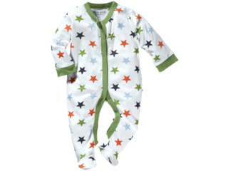 Baby Schlafanzug Bio-Baumwolle Stern Weiß