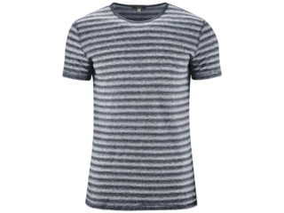 Herren T-Shirt "Andy" Bio-Leinen ink blue-white