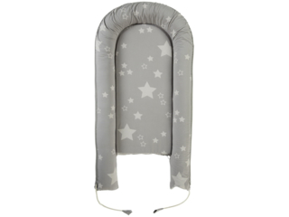Babynest Bio-Baumwolle, Kapok, Naturkautschuk Stern grau