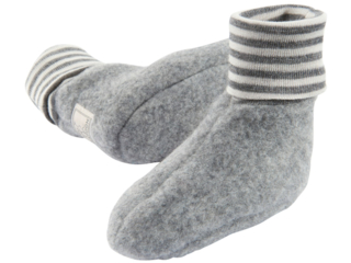 Babyschuhe Krabbelschuhe "Sox" Bio-Schurwoll-Fleece grau