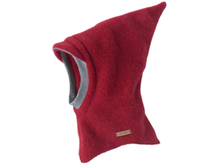 Baby und Kinder Fleece Schlupfmütze mit Reflektorstreifen kirsche