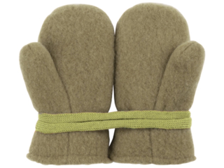 Kinder Handschuhe Fäustlinge Bio-Merino-Wollfleece moos