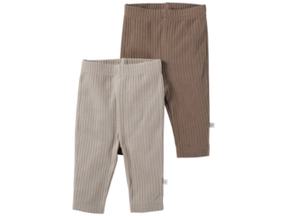 Baby und Kinder Leggings Bio-Baumwolle 2er Set beige-braun