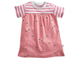 Baby Kleid Kurzarm Bio-Baumwolle Biene rosa